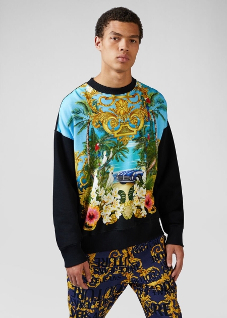 Versace Tropical Island Print Sweatshirt Herr - 283716KRP